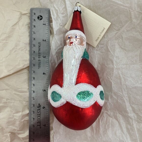 Patricia Breen Ornament Glass Santa Claus Roly Poly Rare Hand Blown Vintage 90's - Picture 6 of 8